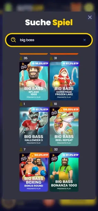 Login und Slot-Suche in der Big Bass Bonanza App
