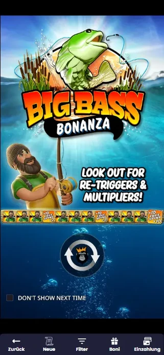 Einsatz und Autoplay bei Big Bass Bonanza auf dem Handy wählen